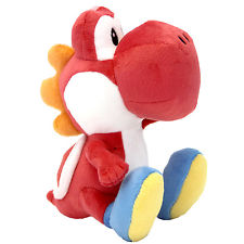 Super Mario Bros 6" Plush - RED YOSHI (San-Ei) 1389 Yosshi Licensed Plushie Doll