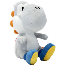 Super Mario Bros. 6" Plush - WHITE YOSHI (San-Ei) 1393 Yosshi Licensed Plushie