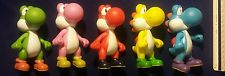 Nintendo Super Mario Bros Action Figure Lot 5 Yoshi, Red, Yellow, Blue, Pink