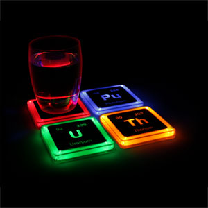 Radioactive Elements Glowing Coaster Set