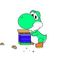 Baby Yoshi eating cookies