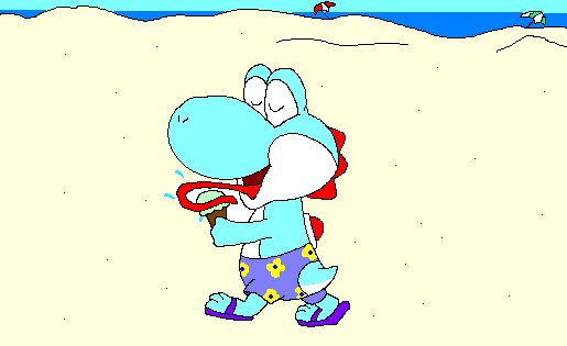 Yoshi_on_teh_beach