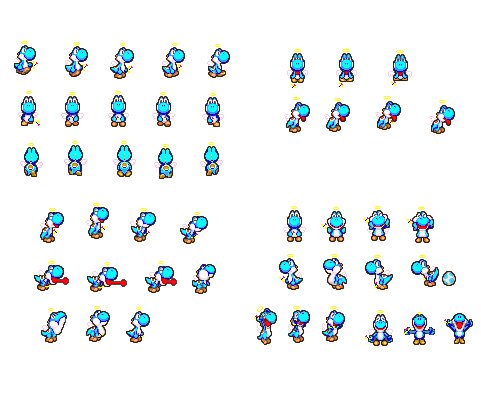 Cupid Yoshi sprites