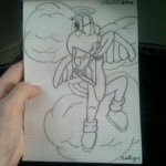 Cupid yoshi hand drawn