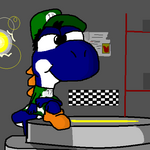 art request - dark blue yoshi