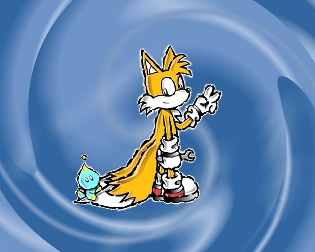 Tails - Blue Background