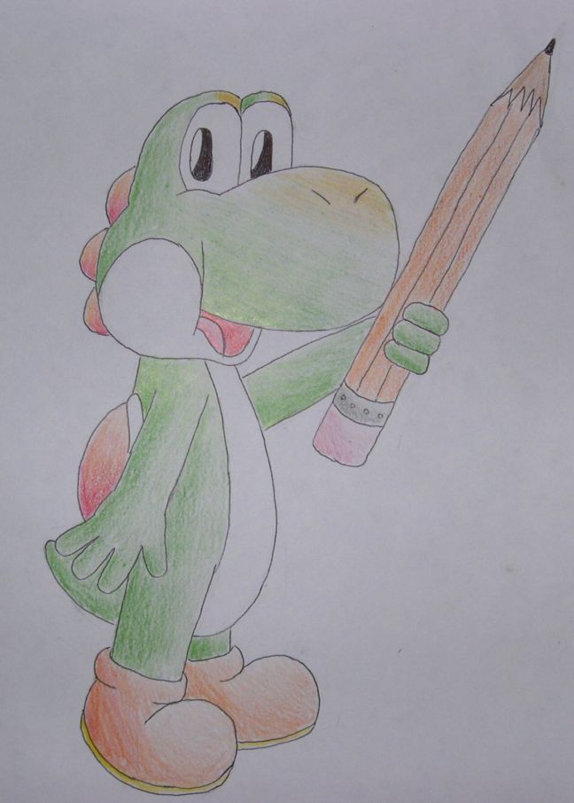 Yoshi with pencil