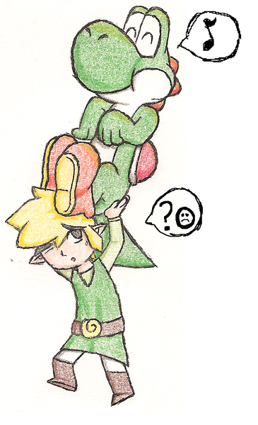 Link Carrying Yoshi