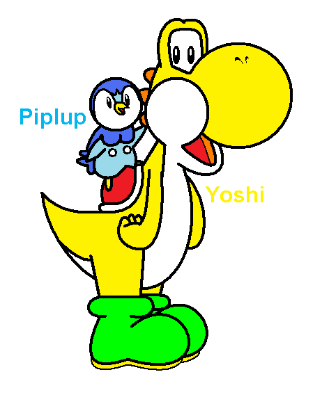 Yoshi with Piplup